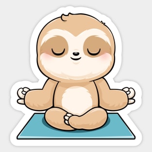 Cute Sloth Meditating Sticker